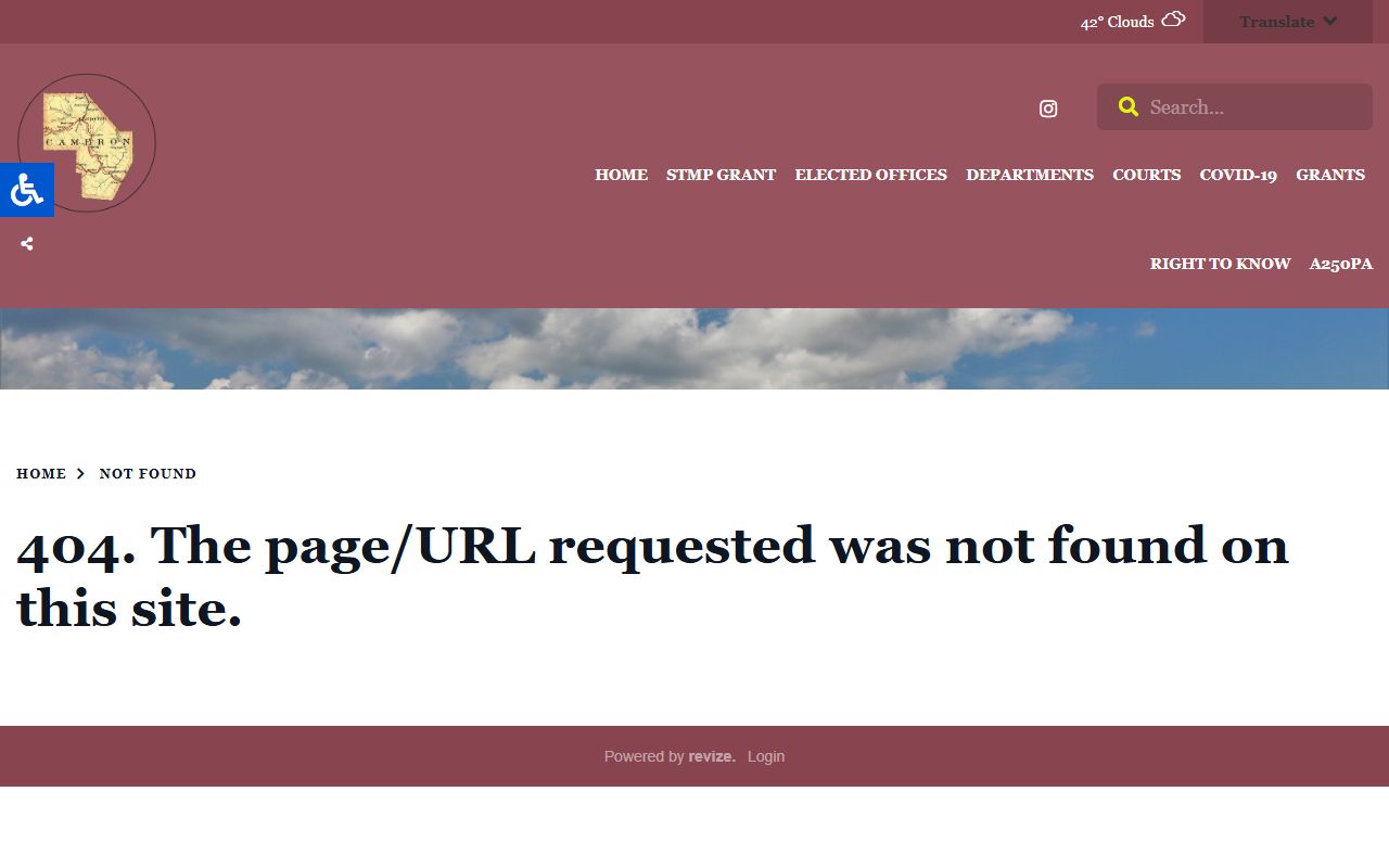 Cameron County Prothonotary Clerk of Courts combined office page for traffic court records