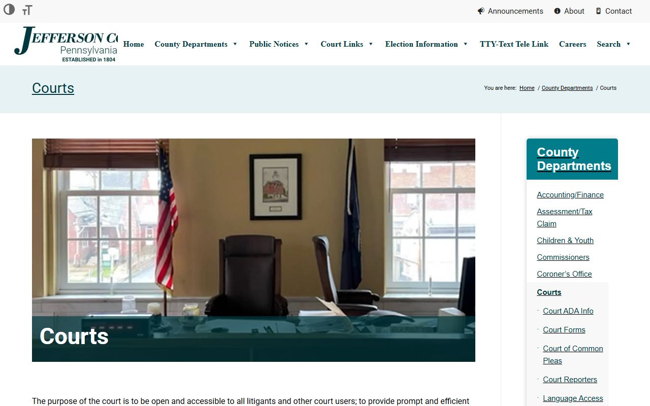Jefferson County Courts website for traffic court records