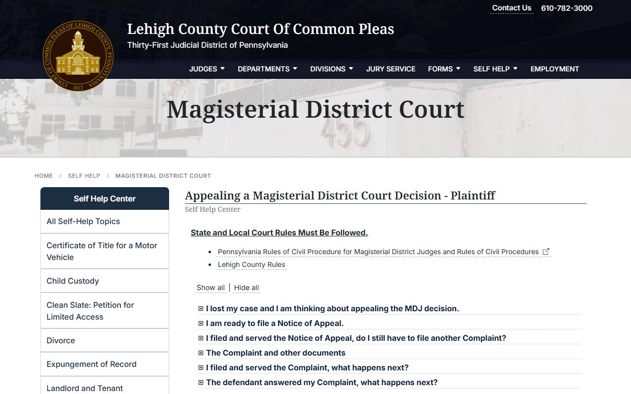Lehigh County court records portal for searching traffic cases