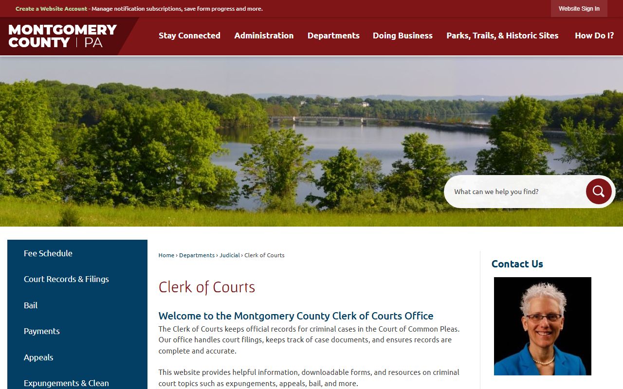 Montgomery County Clerk of Courts website for traffic court records and case filings