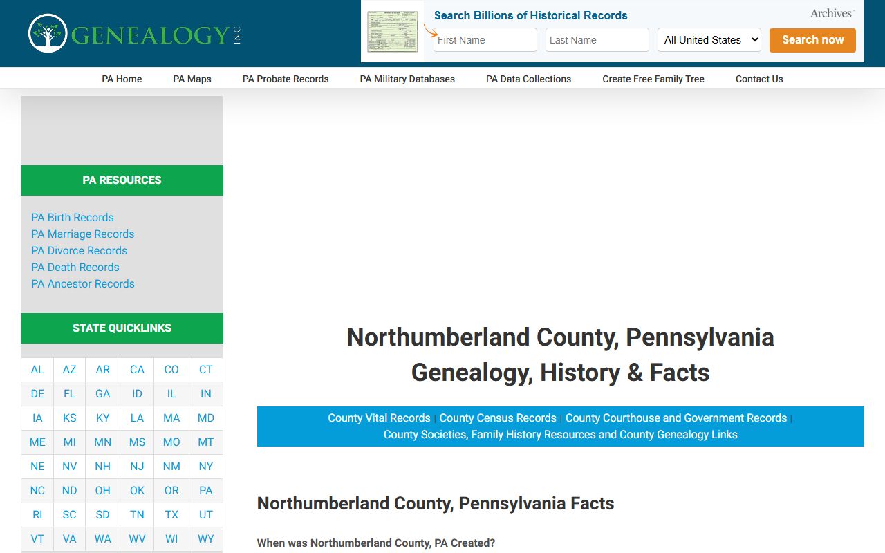 Northumberland County court records database for traffic cases