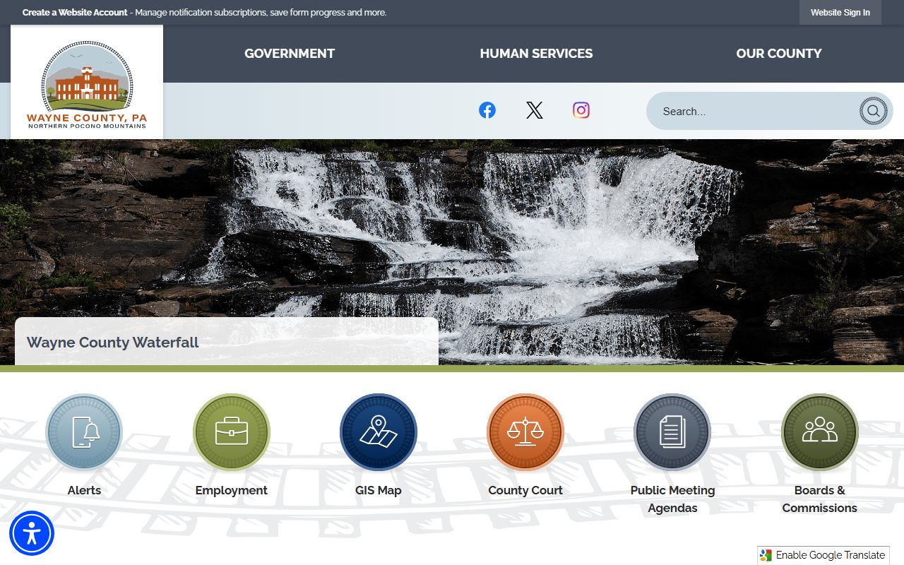 Wayne County PA official website for traffic court records
