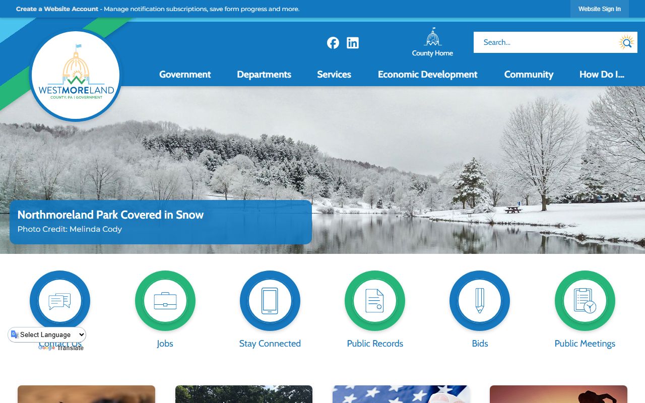 Westmoreland County Clerk of Courts page for criminal traffic court records